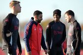 Ruben Amorim e Rashford no treino no Manchester United