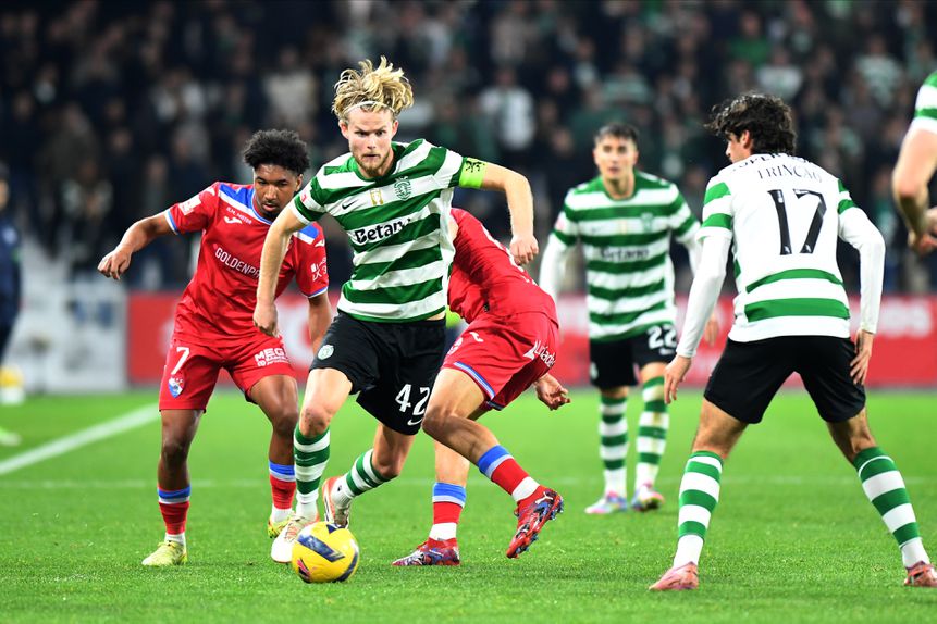 Morten Hjulmand viu o quinto cartão amarelo na Liga contra o Gil Vicente - Foto: Rogério Ferreira/Kapta+