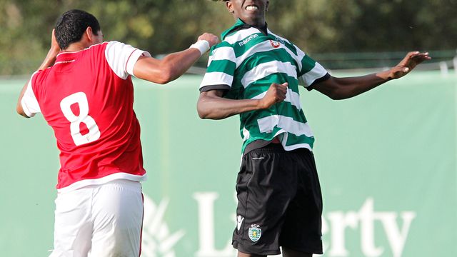 Felix Correia jogador do Sporting, no jogo do Campeonato Nacional Juvenis sexta jornada Sporting vs Braga, realizado no Estadio Aurelio Pereira na Academis Sporting, em Alcochete. 26 de Maio de 2017. (ASF/RUI RAIMUNDO)
