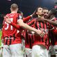 Reijnders a celebrar o 10.º golo pelo Milan