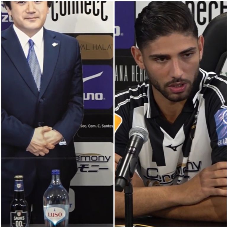A ausência de um responsável do Portimonense na apresentação de Achraf Lazaar foi colmatada por um cartaz
