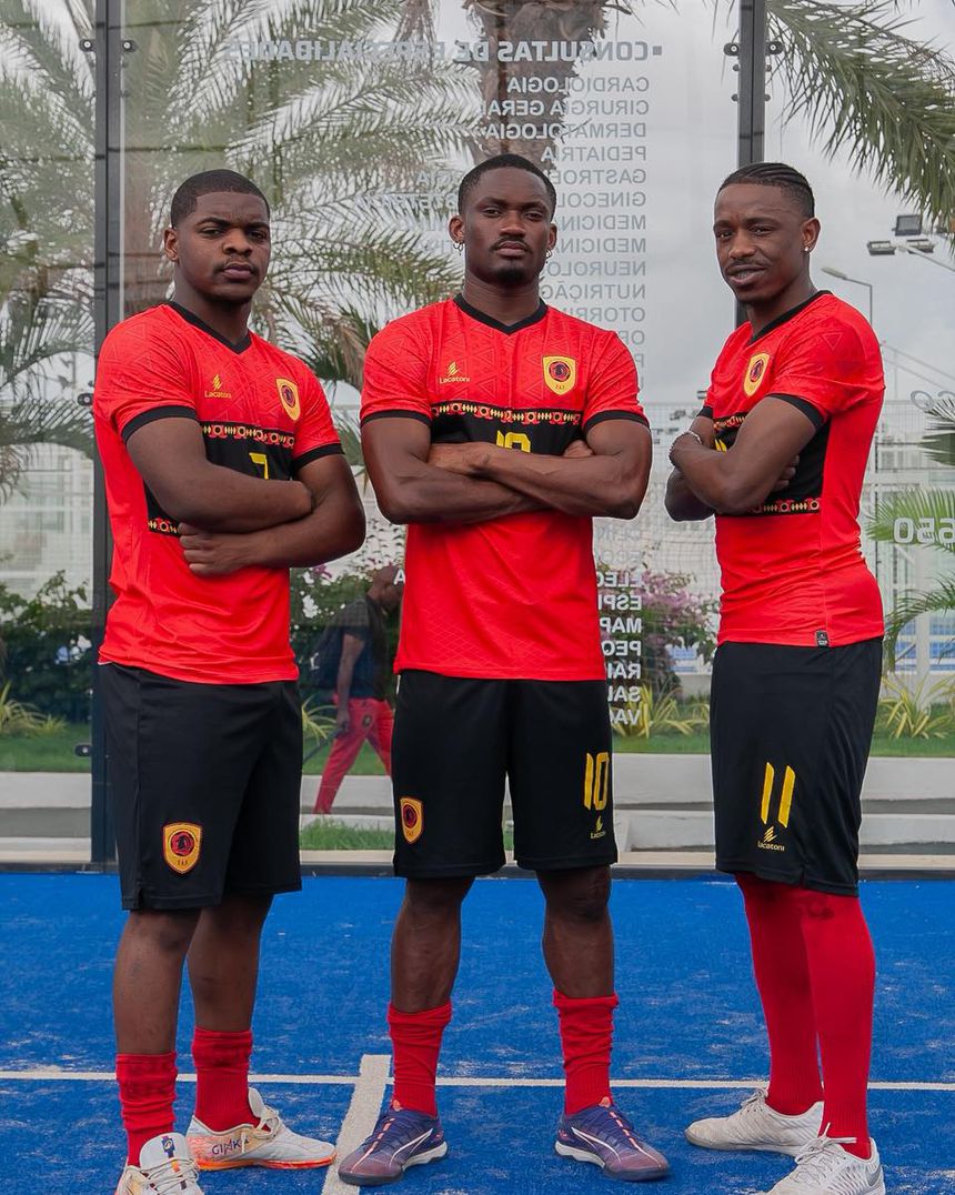 Jogadores da seleção nacional de futsal de Angola, vice-campeã africana, em prontidão para duelo dos Camarões