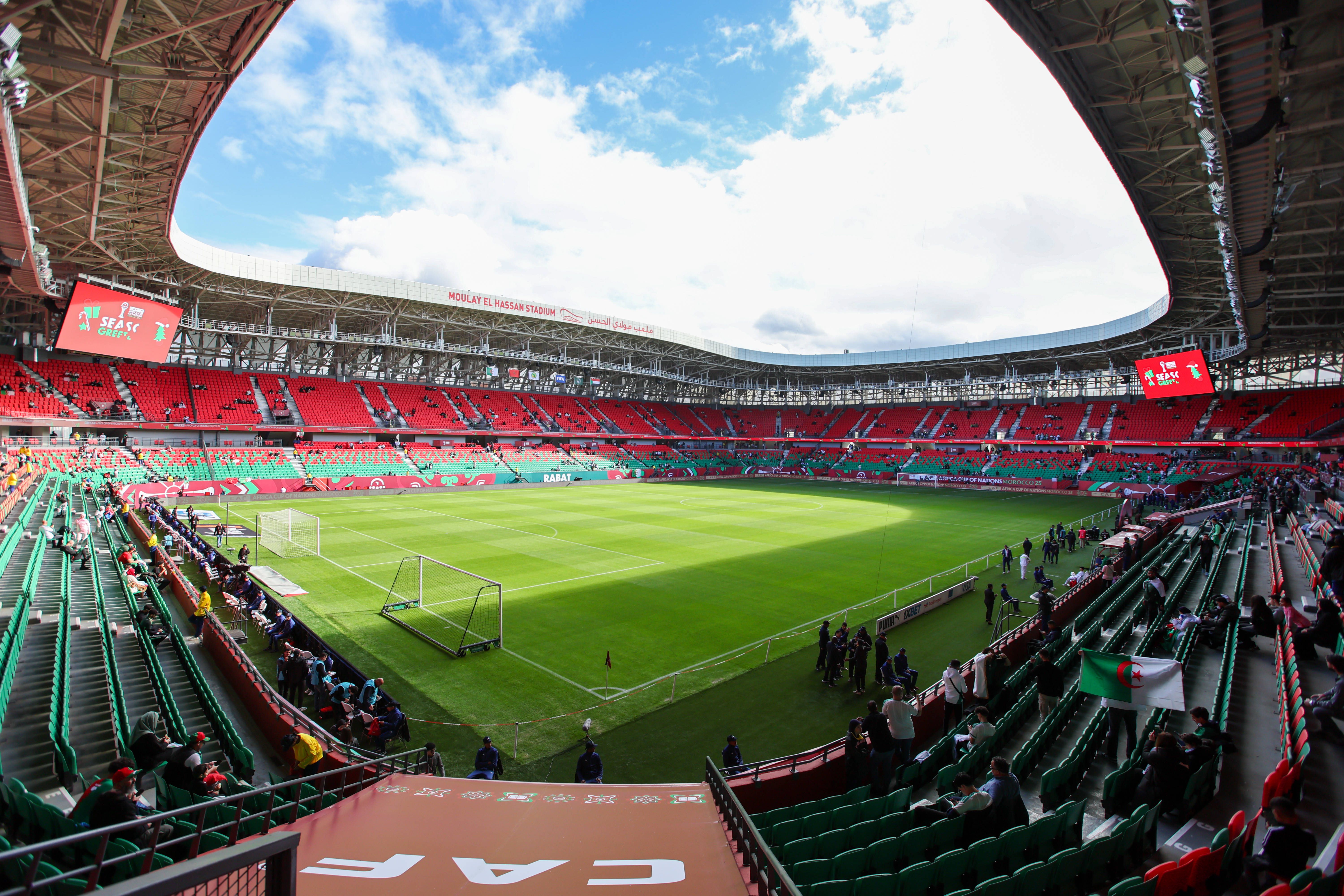 Estádio Moulay El Hassan, Rabat, Marrocos. 22000 lugares. Abriu em novembro de 2025