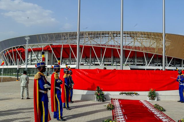 Estádio Maréchal Idriss Déby Itno, N'Djamena, Chade. 30000 lugares. Abriu em março de 2025. Foto Présidence de la République du Tchad