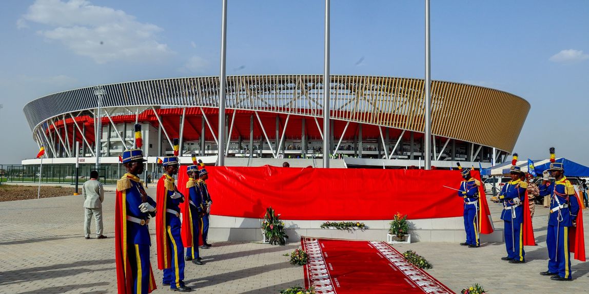 Estádio Maréchal Idriss Déby Itno, N'Djamena, Chade. 30000 lugares. Abriu em março de 2025. Foto Présidence de la République du Tchad