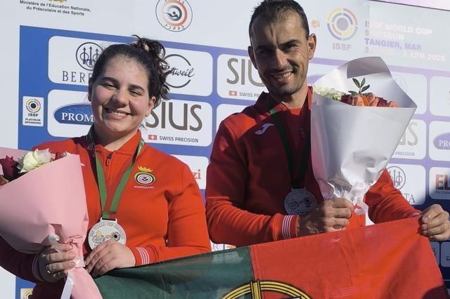 Inês Barros e José Faria no pódio em Tânger      Fotografia COP