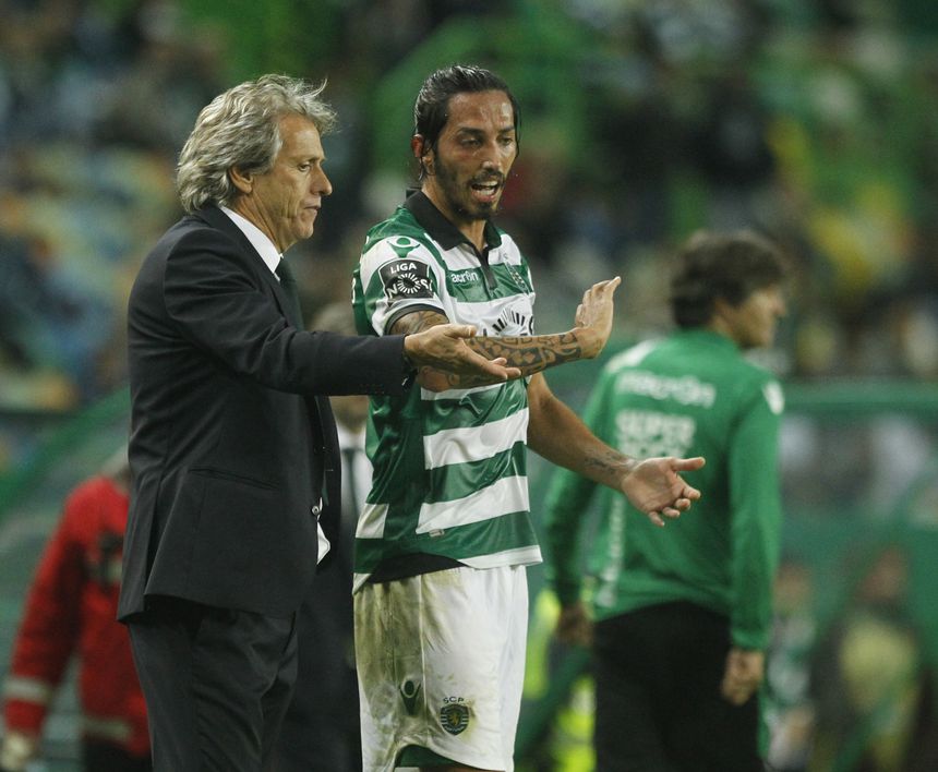 Schelotto e Jorge Jesus nos tempos de Sporting (Foto A BOLA)