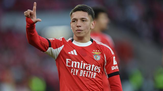 Gianluca Prestianni soma 35 jogos e três golos no Benfica esta época — Foto: IMAGO