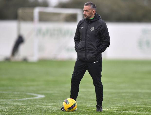 Rui Borges num treino do Sporting