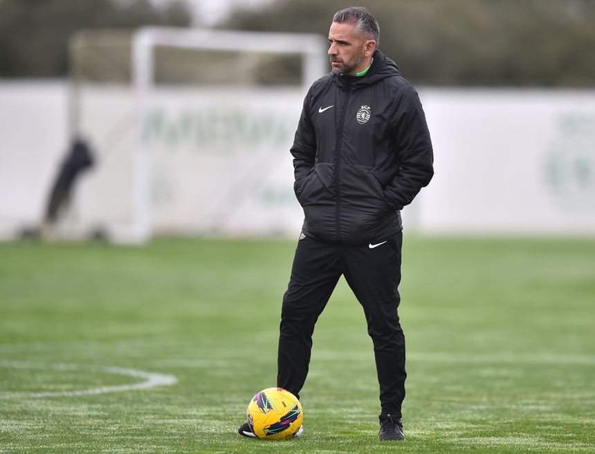 Rui Borges num treino do Sporting
