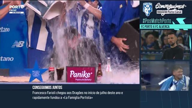 Farioli esperava banho dos jogadores, mas não assim: «Com gelo?!»