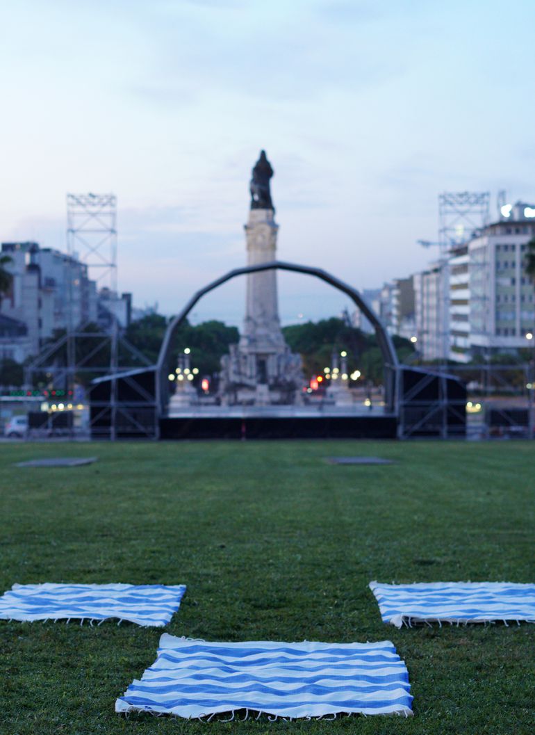 Preparativos no Marquês de Pombal para a festa do FC Porto (D.R.)