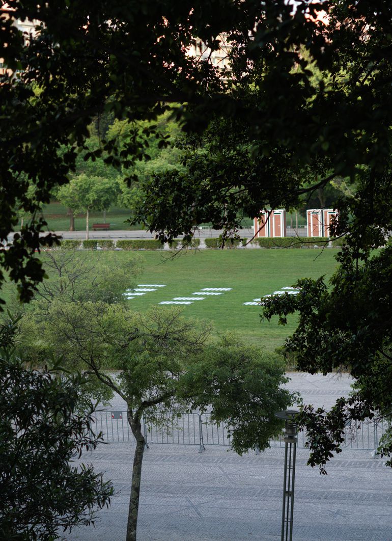 Preparativos no Marquês de Pombal para a festa do FC Porto (D.R.)