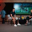 Ricardo entrevistado pela jornalista Irene Palma na Casa dos Atletas, na Cidade do Futebol (Foto: André Carvalho)