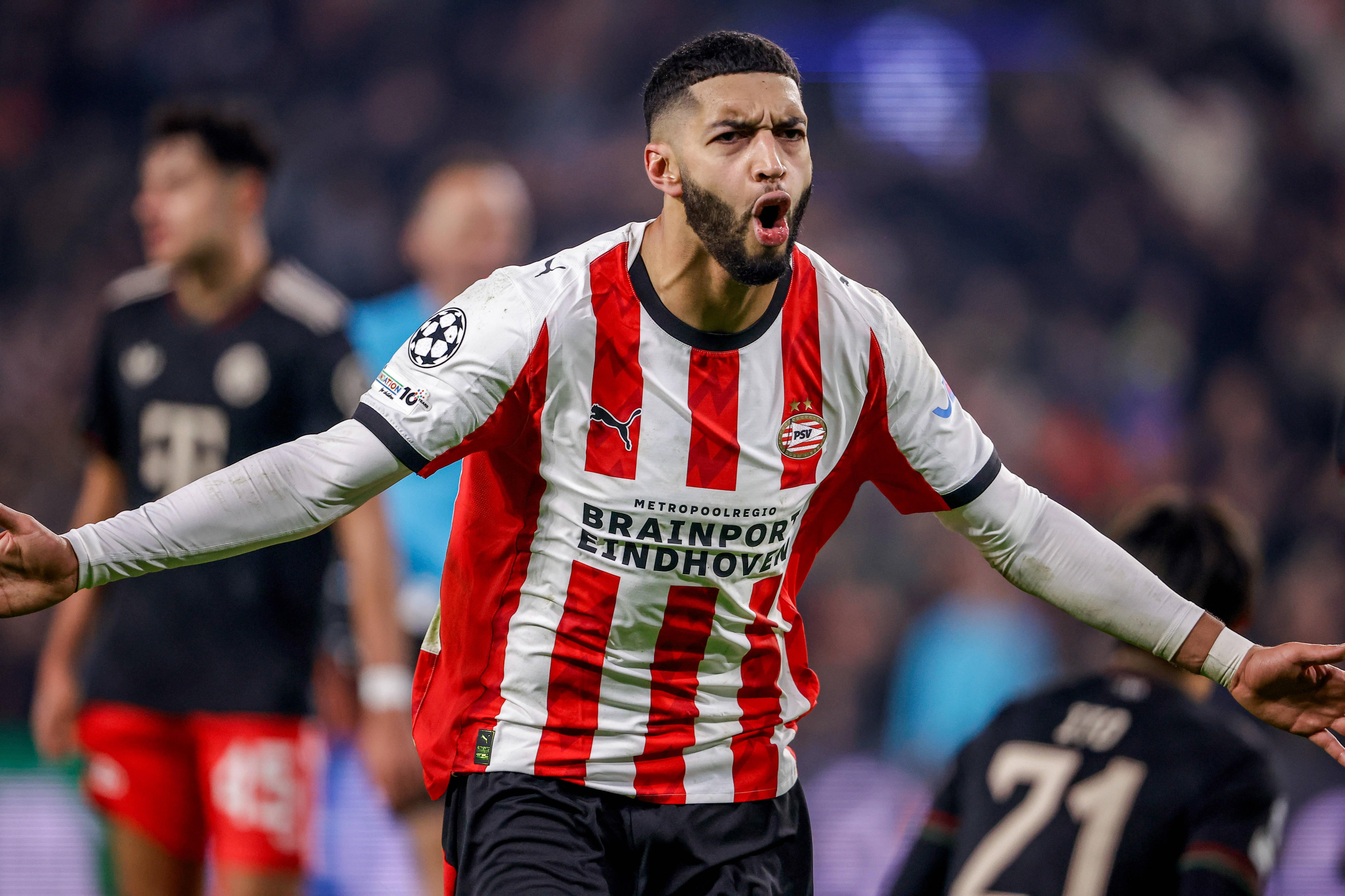 Ismael Saibari marcou ao Bayern na derrota caseira do PSV na Champions (1-2)