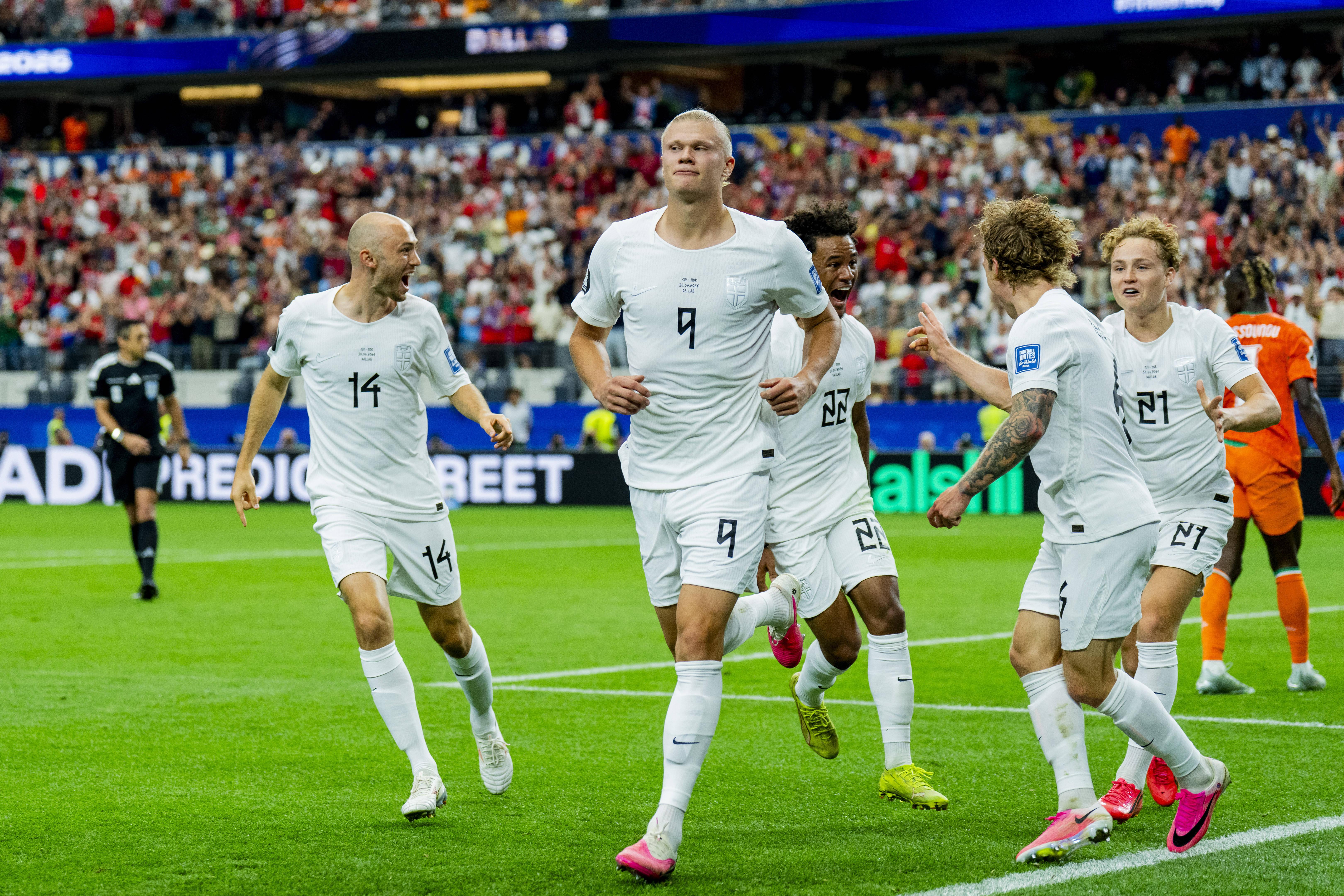 Festejos da Noruega com destaque para Haaland