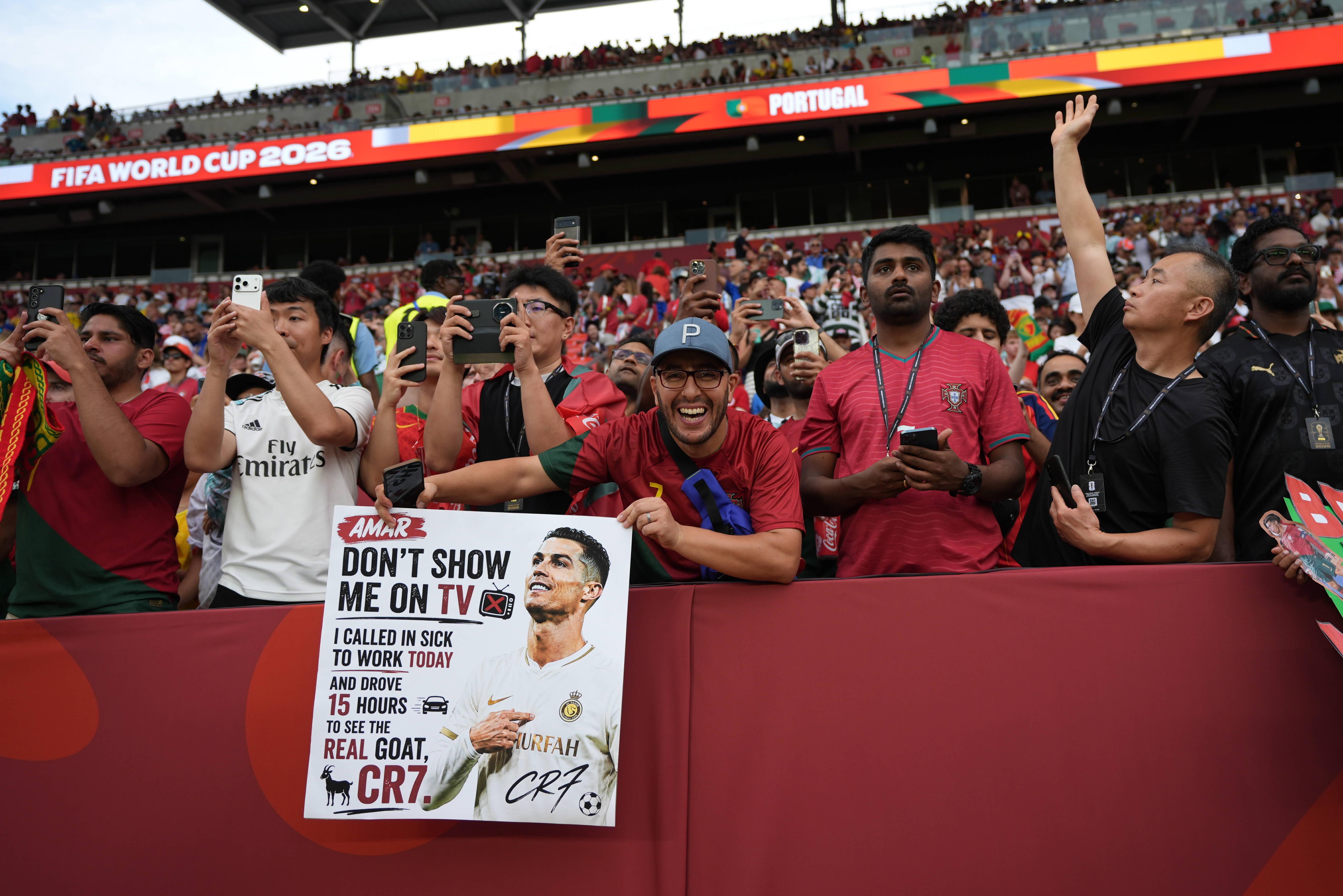 Fã de Ronaldo com mensagem insólita
