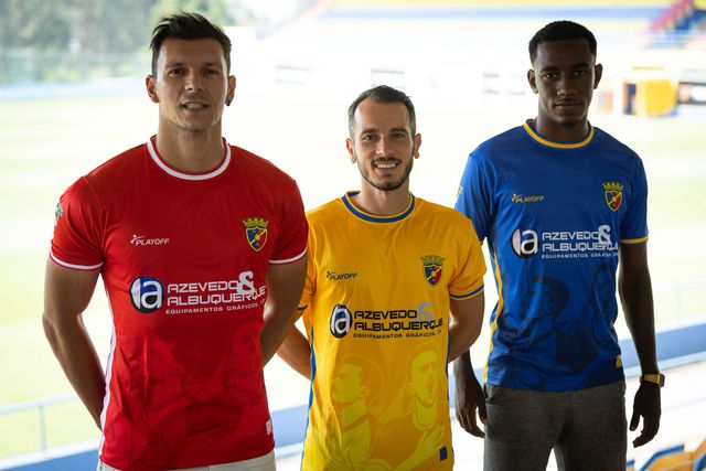 Homenagem do Gondomar a Diogo Jota e André Silva. Foto Gondomar SC