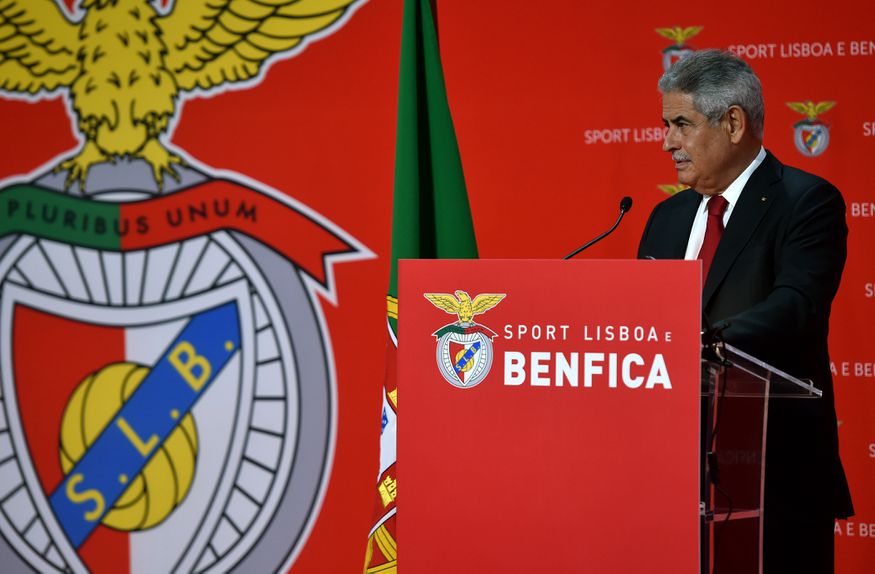 Luís Filipe Vieira no dia em que foi eleito pela última vez presidente do Benfica, a 28/10/2020