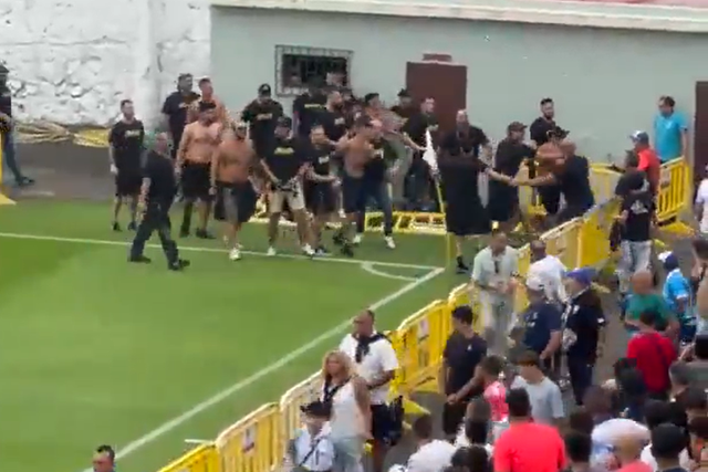Mais de 50 'ultras' invadem o campo antes de duelo de rivais em Espanha