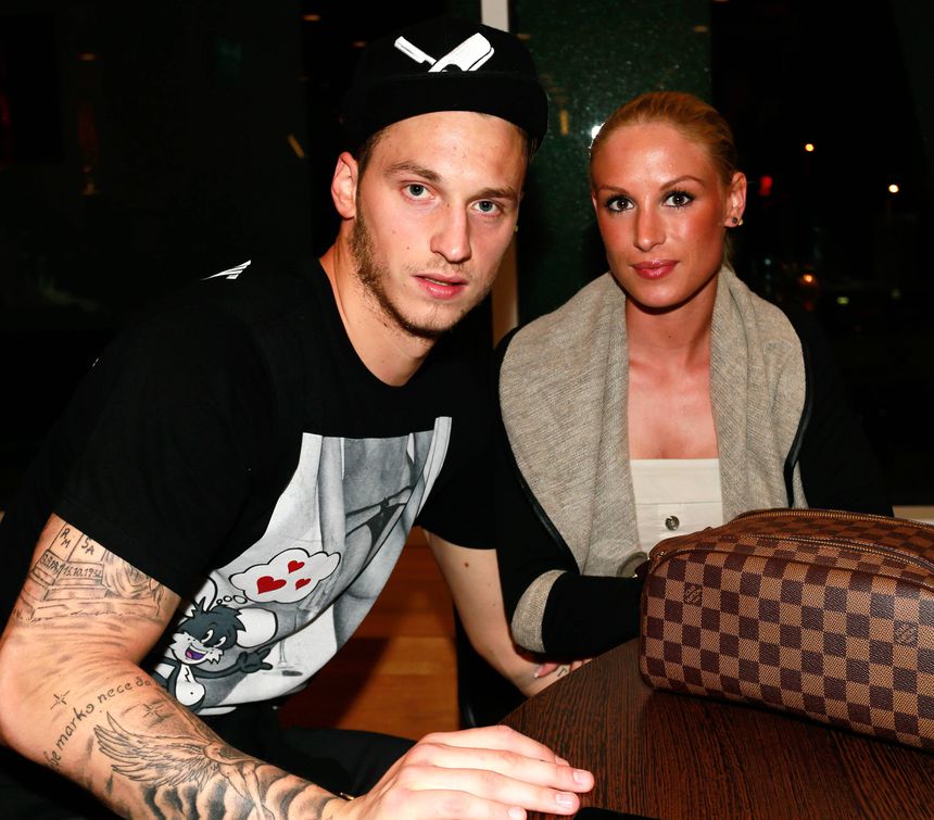 Marko Arnautovic e a mulher Sara