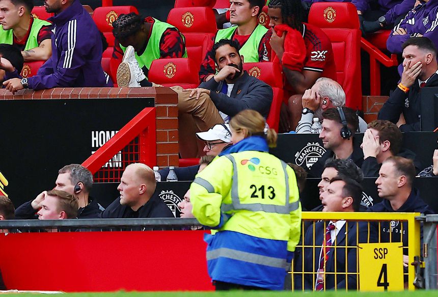 Ruben Amorim, treinador do Manchester United, em Old Trafford