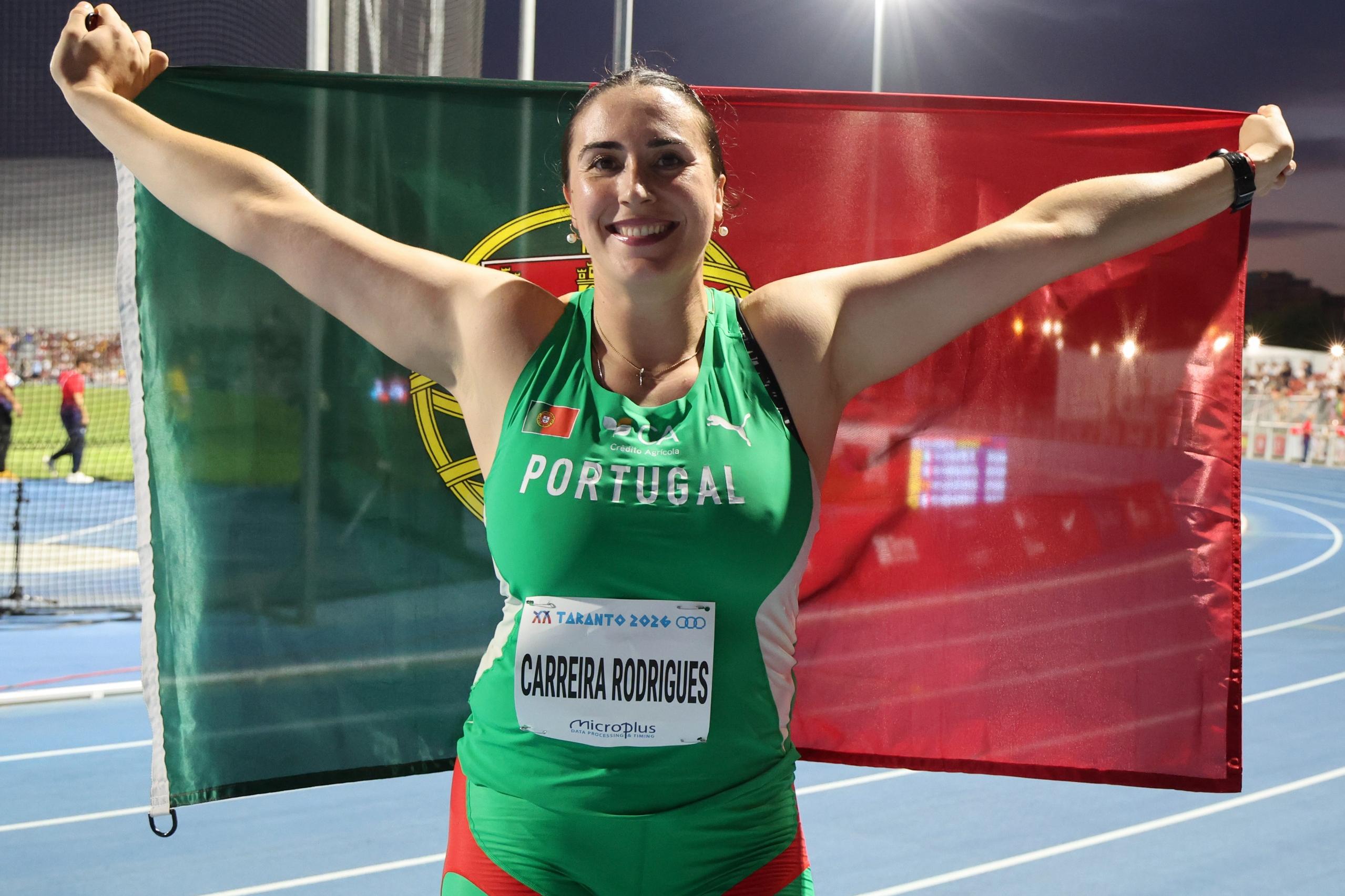 Irina Rodrigues conquistou o título no lançamento do disco nos Jogos do Mediterrâneo Taranto 2026