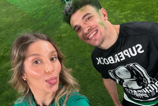 Bruna Rafaela com Pedro Gonçalves nos festejos do bicampeonato do Sporting - Foto: @brunarafaelaof