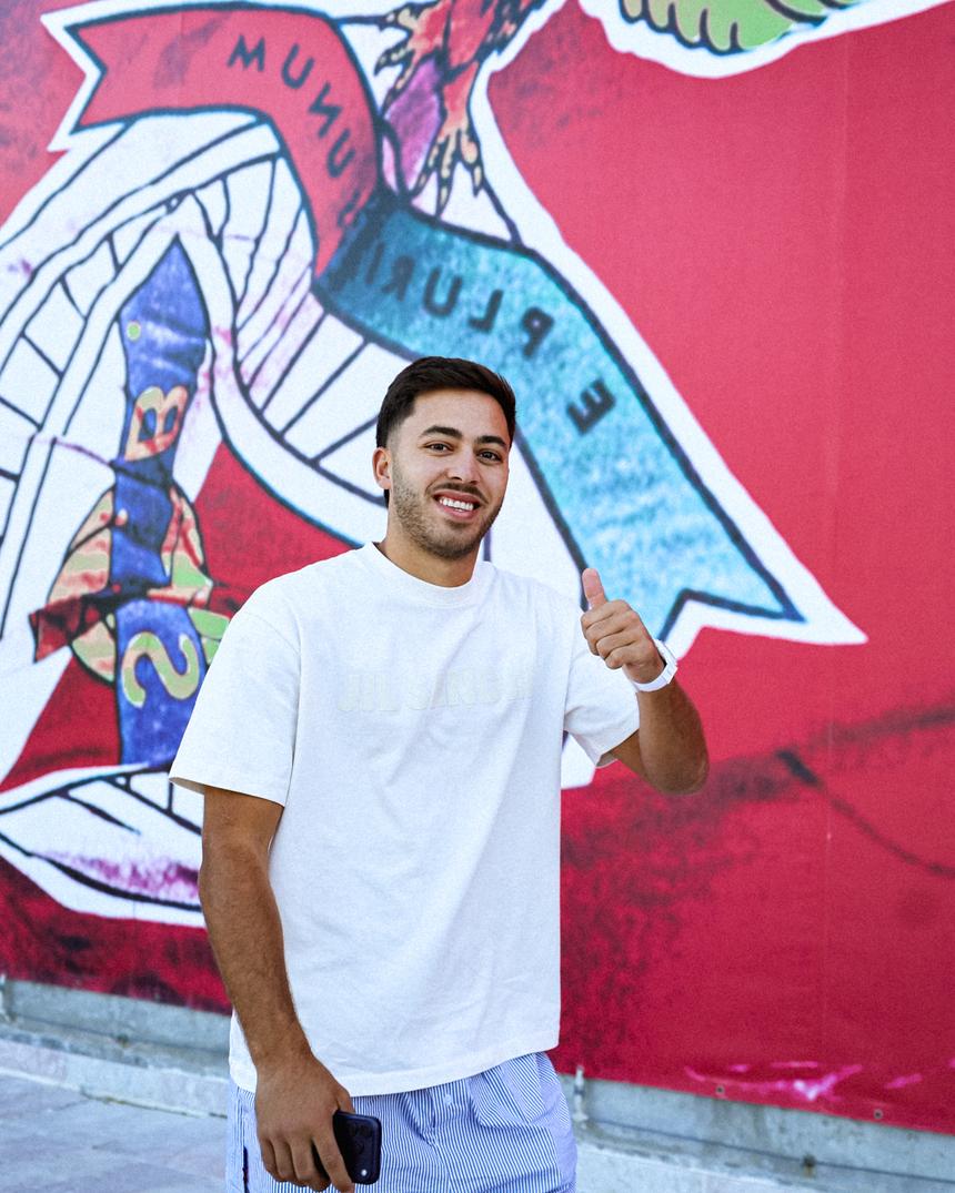 A chegada de El Karouani ao Benfica Campus - Foto: SL Benfica