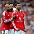 Bruno Fernandes a festejar mais um 'hat trick' pelo Manchester United