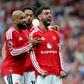Bruno Fernandes a festejar mais um 'hat trick' pelo Manchester United