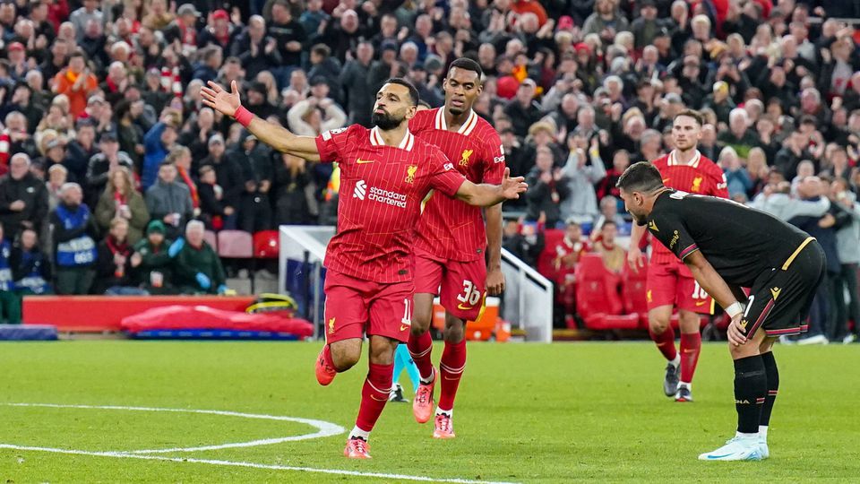 Noite mágica de Salah em nova vitória europeia do Liverpool