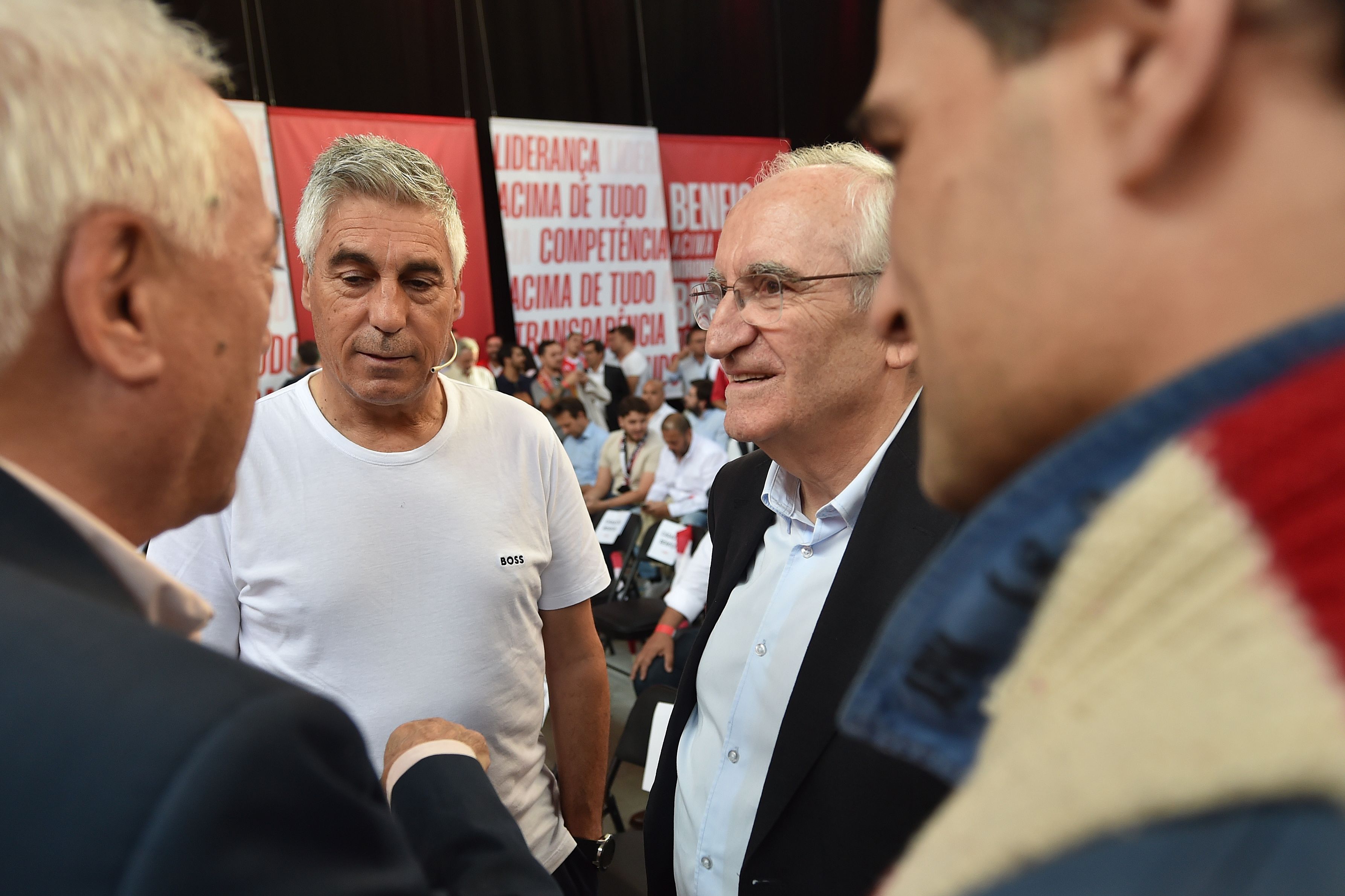 Vítor Paneira e Bagão Félix na apresentação da candidatura de Noronha Lopes, em junho — Foto: Miguel Nunes
