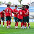 Sub-18 de Portugal a festejar um de dois golos à Roménia - Foto: FPF