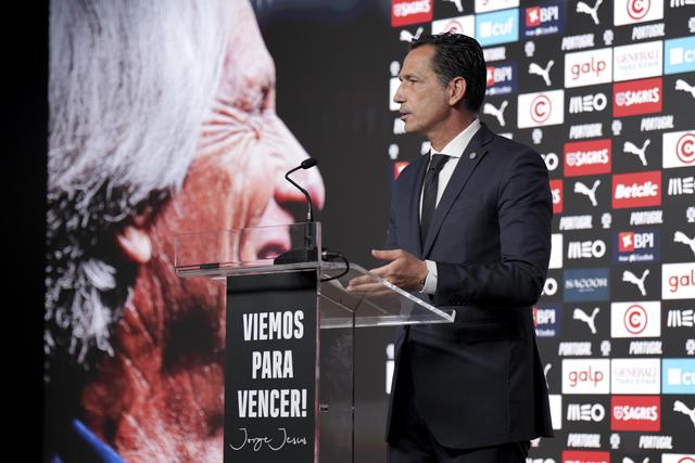 Pedro Proença na apresentação de Jorge Jesus como Selecionador Nacional - Foto: MAYCON QUIOZINI