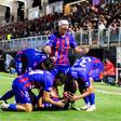 Eldense a festejar o 4-1 do Eldense ao Oviedo