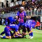 Eldense a festejar o 4-1 do Eldense ao Oviedo