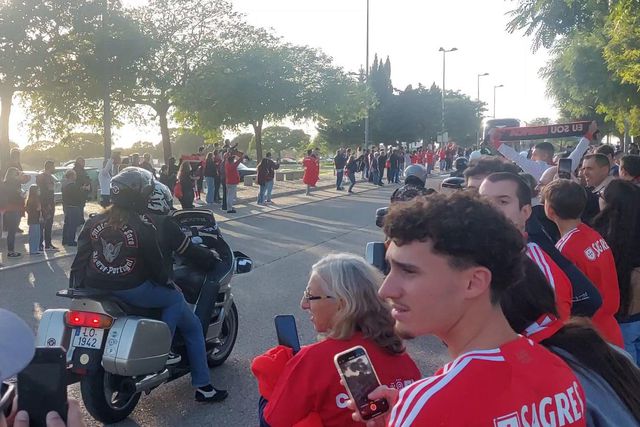 Chegada do Benfica ao Estádio Algarve