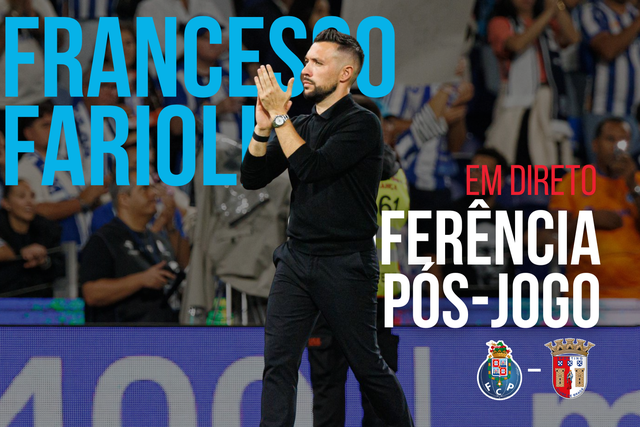 EM DIRETO: Farioli analisa jogo com o SC Braga