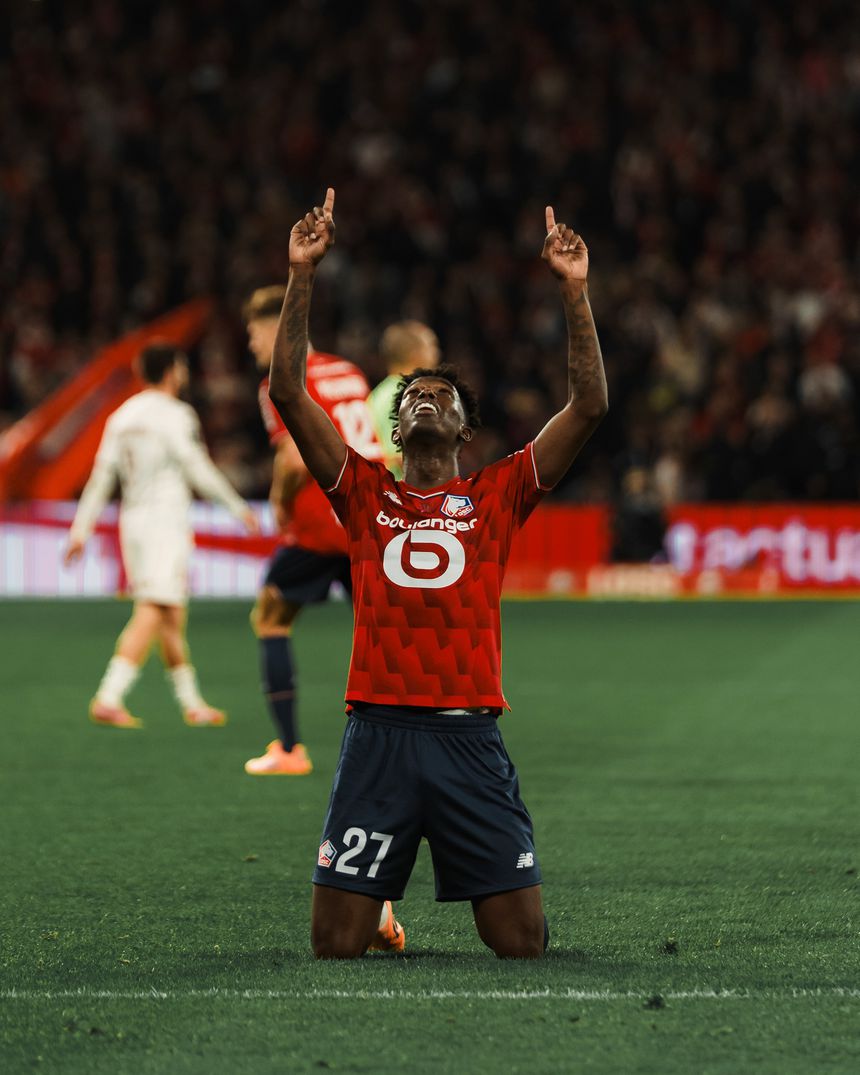 Félix Correia a dedicar o seu golo pelo Lille - Foto: Lille
