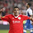 Óscar Cardozo a festejar um golo pelo Benfica - Foto: A BOLA