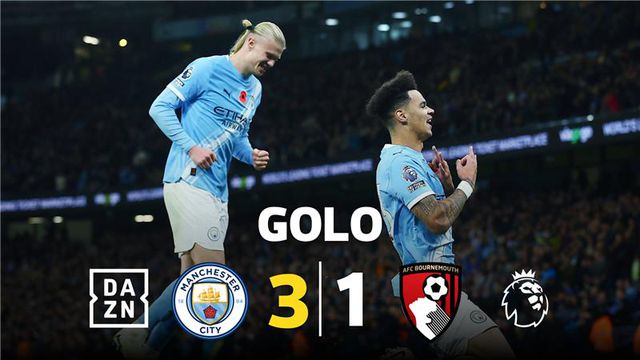 Beijos para Foden: reação imperdível de Guardiola ao golo de O'Reilly
