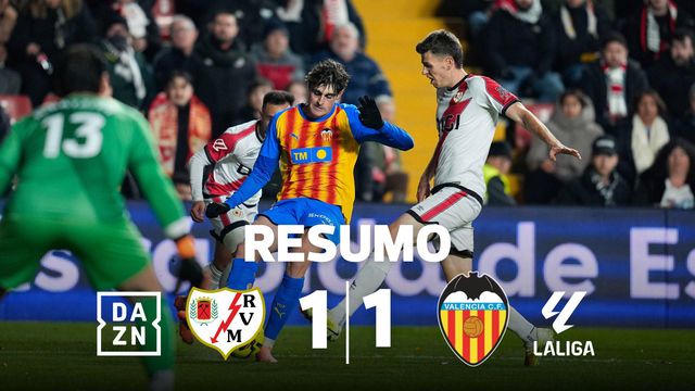 Valência com dois portugueses arranca empate com Rayo Vallecano (resumo)
