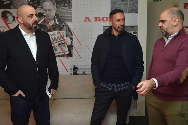 Bino com os jornalistas Luís Mateus e Luís Pedro Ferreira