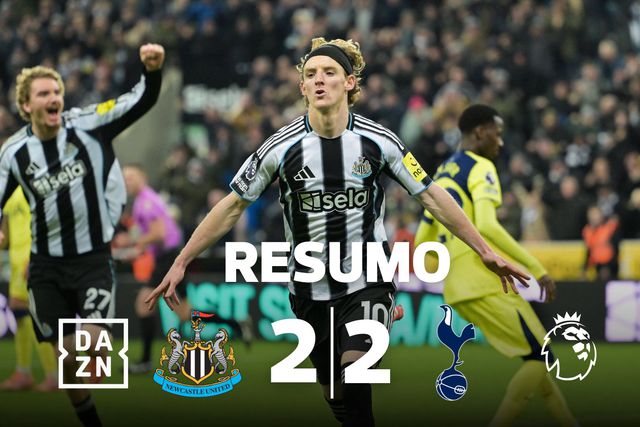 O melhor do Newcastle-Tottenham ficou guardado para o fim (resumo)