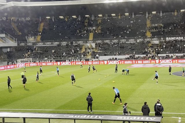 Aquecimento do Sporting em Guimarães