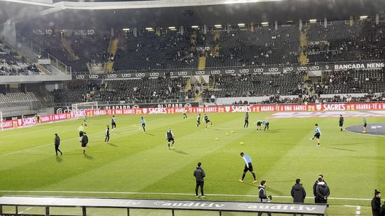 Aquecimento do Sporting em Guimarães