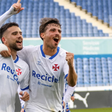 David Rebelo celebra com Diogo Leitão (Foto: Belenenses)