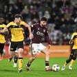 Cláudio Braga em ação na vitória do Hearts frente ao Livingston