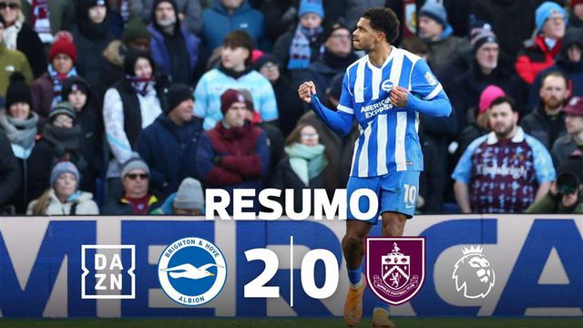 Brighton regressa às vitórias às custas do aflito Burnley (resumo)